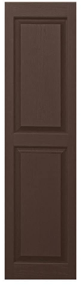 2-Pack Brown Raised Panel Vinyl Exterior Shutters F175
