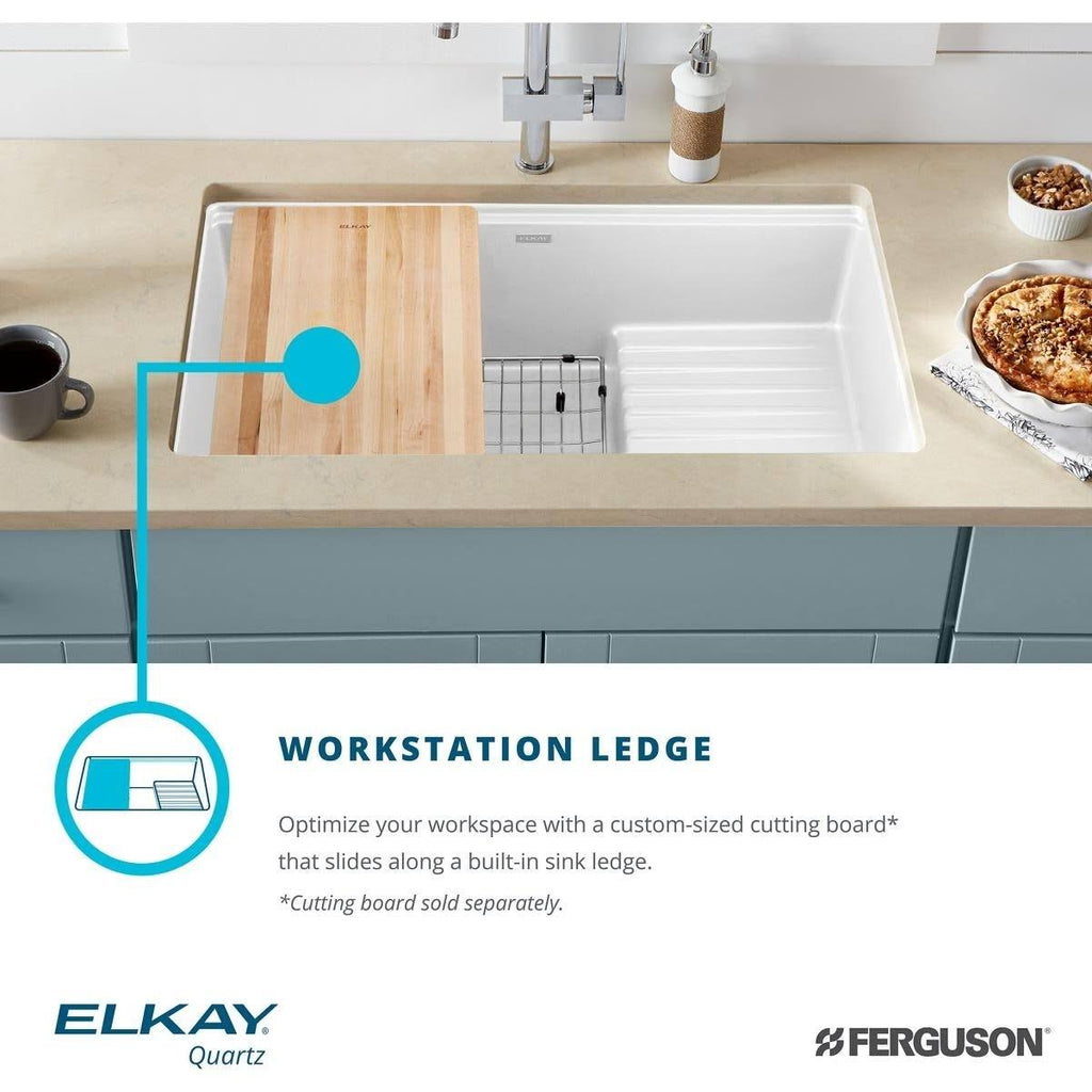 35-7/8 inch Undermount Single Basin Quartz Composite Kitchen Sink H6573