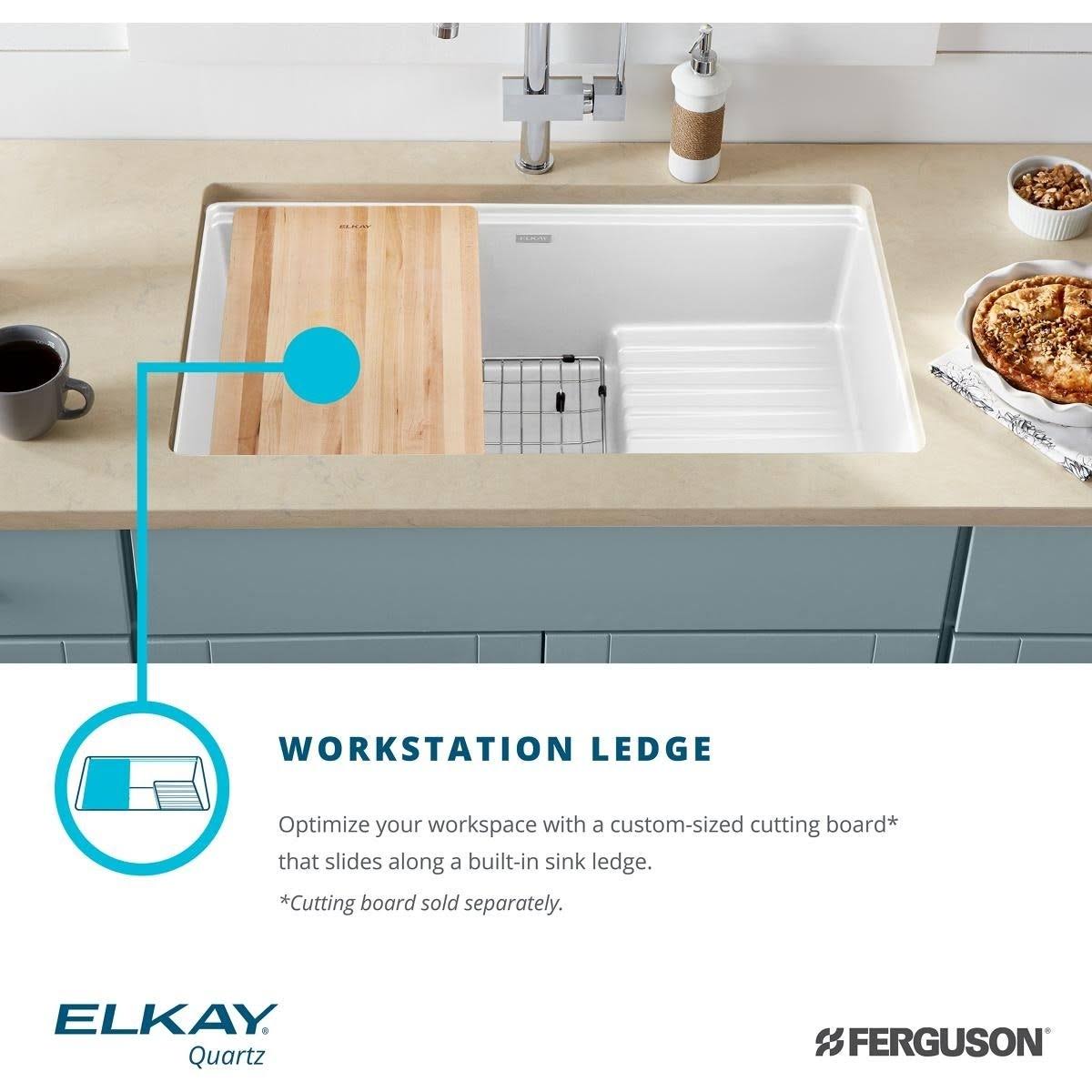 35-7/8 inch Undermount Single Basin Quartz Composite Kitchen Sink H6573