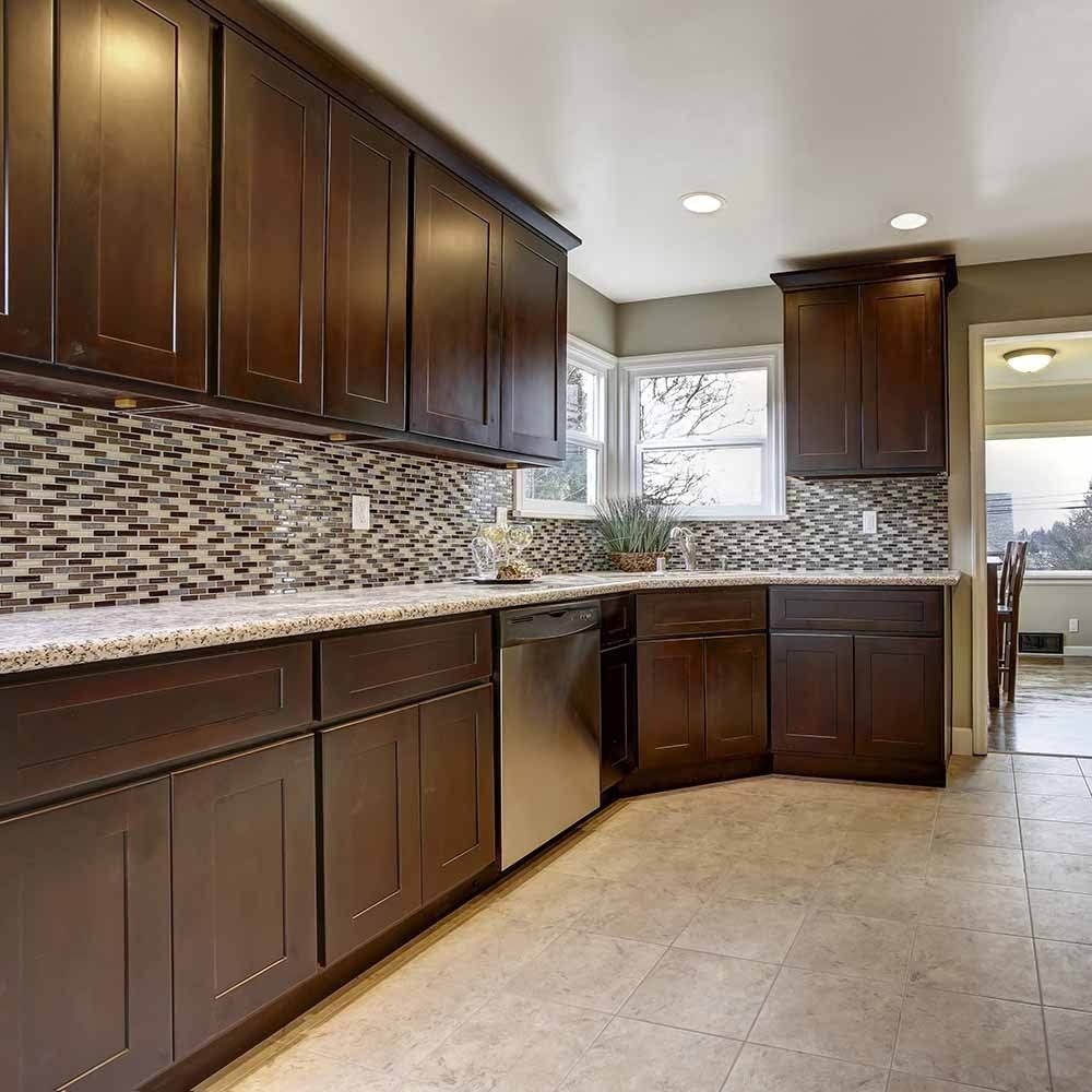 Espresso Double Door Kitchen Cabinet G928636