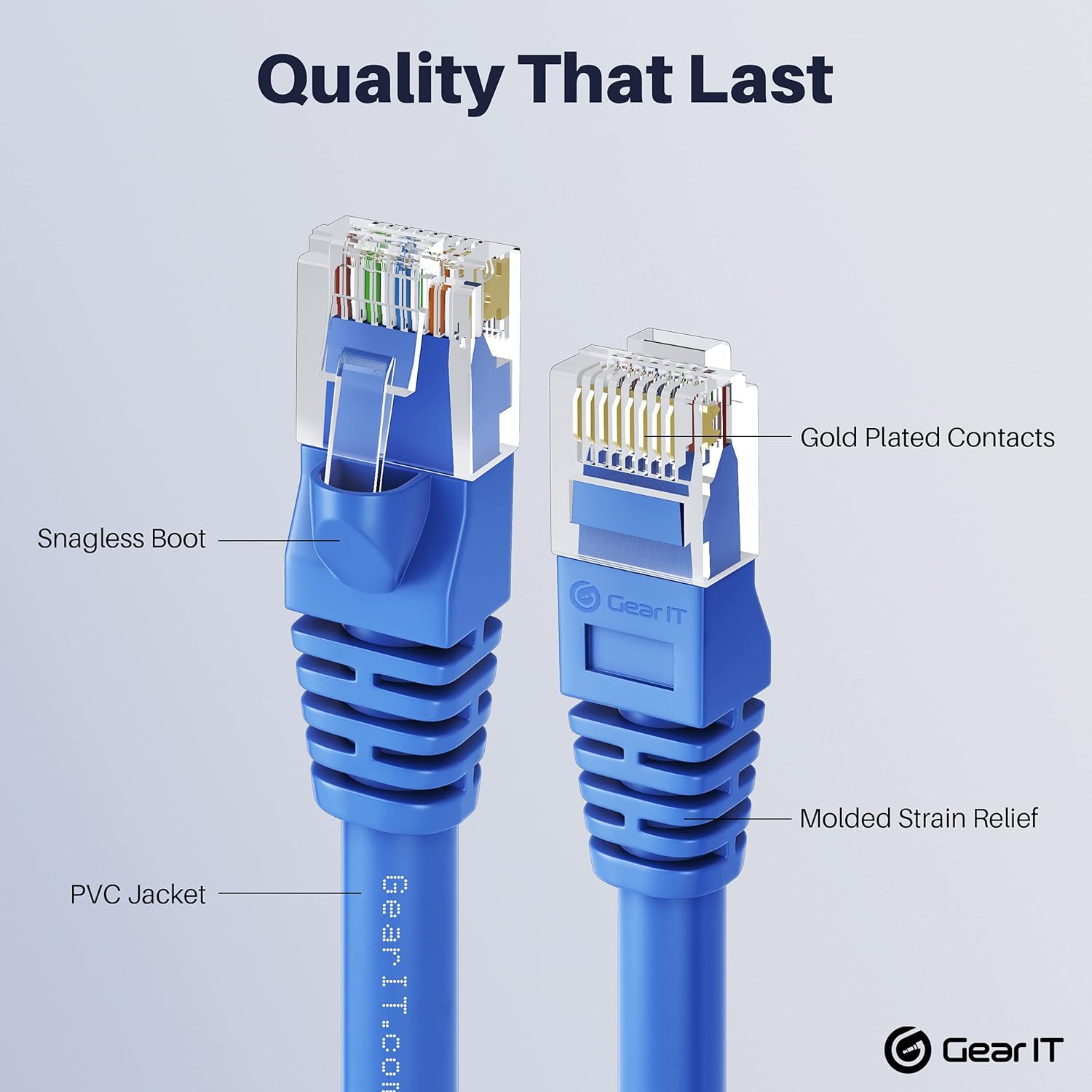 Cat 6 Ethernet Cable 1 ft 50-Pack Blue T398839