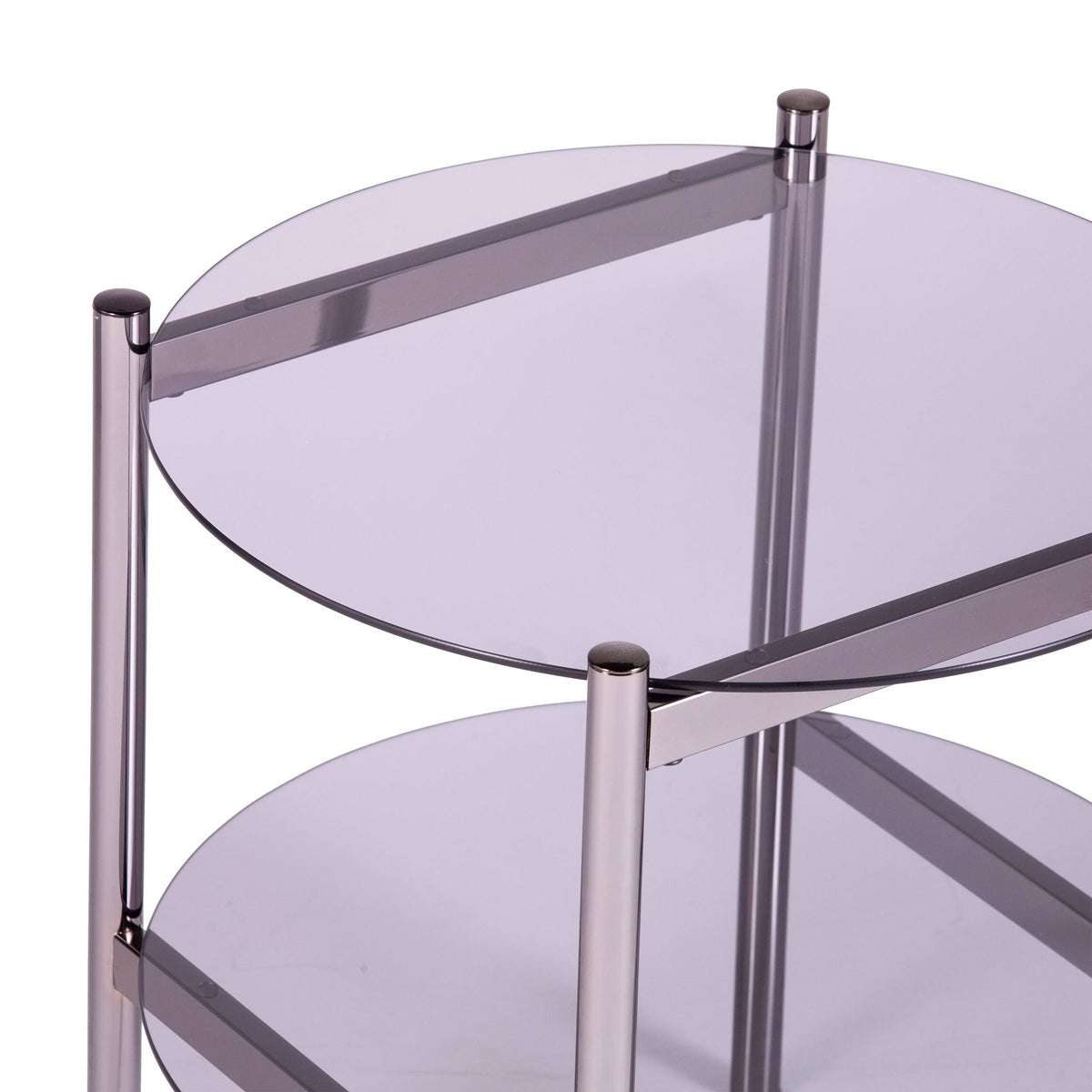 Round End Table with Glass Top I669