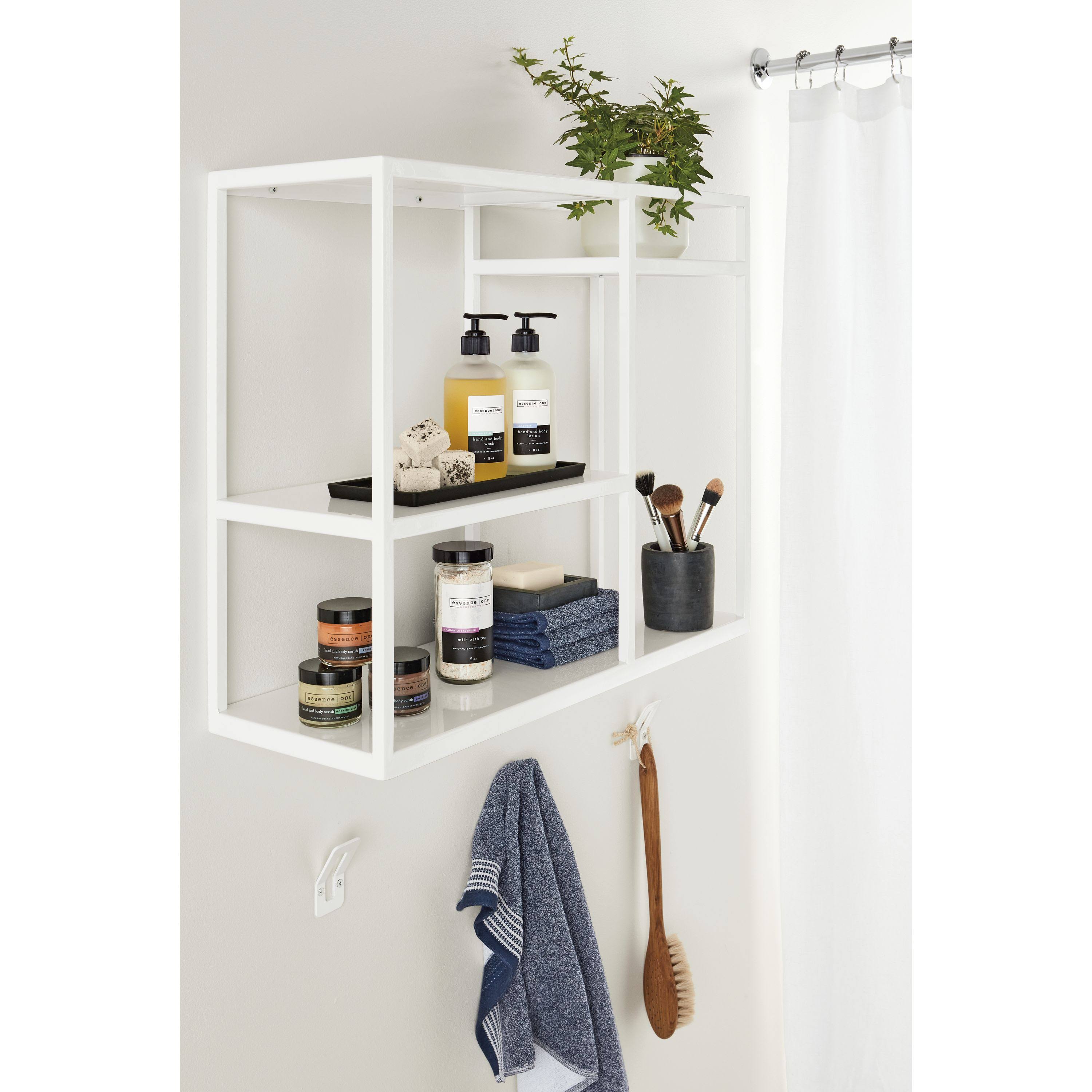 Sage Green Grey Three-Shelf Wall Unit C783442