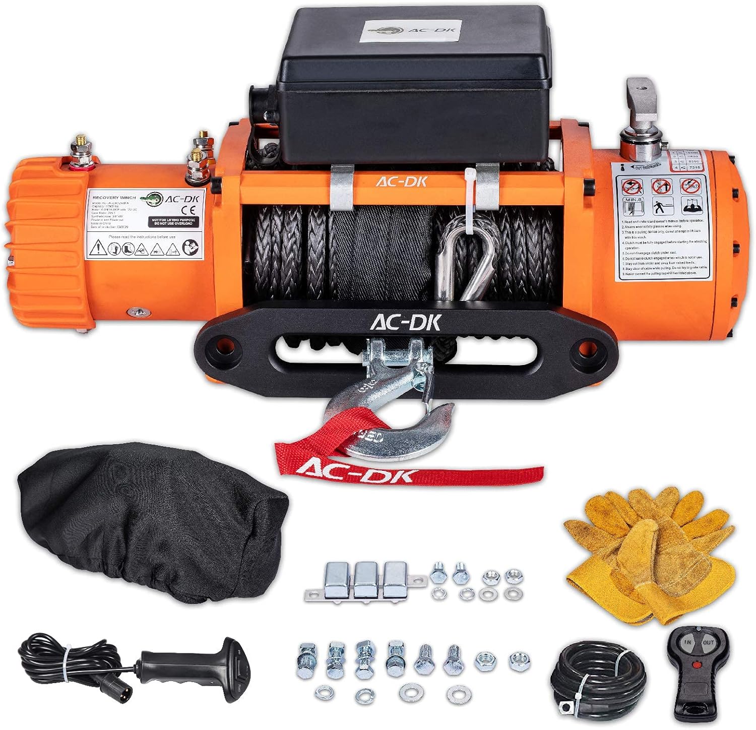 13000 lb 12V Electric Winch Kit with 85ft Synthetic Rope O61716