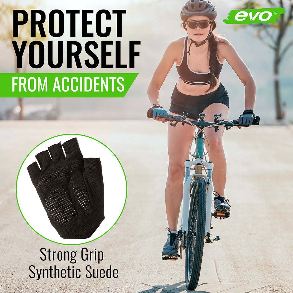 Women's Biking Gel Padded Short Finger Gloves O66619