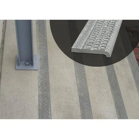 Stair Nosing, Gray, 60In W, Cast Alum J981