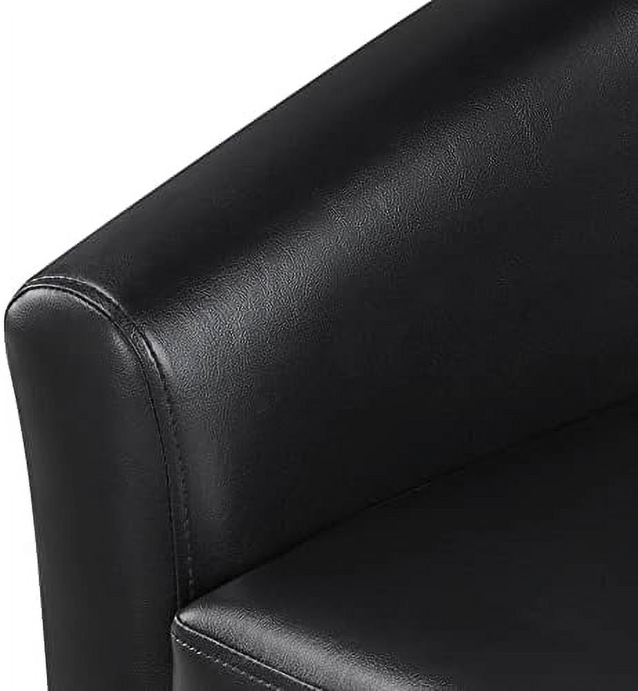 Bla PU Leather Barrel Accent Chair with Ottoman Set of 2 P8465