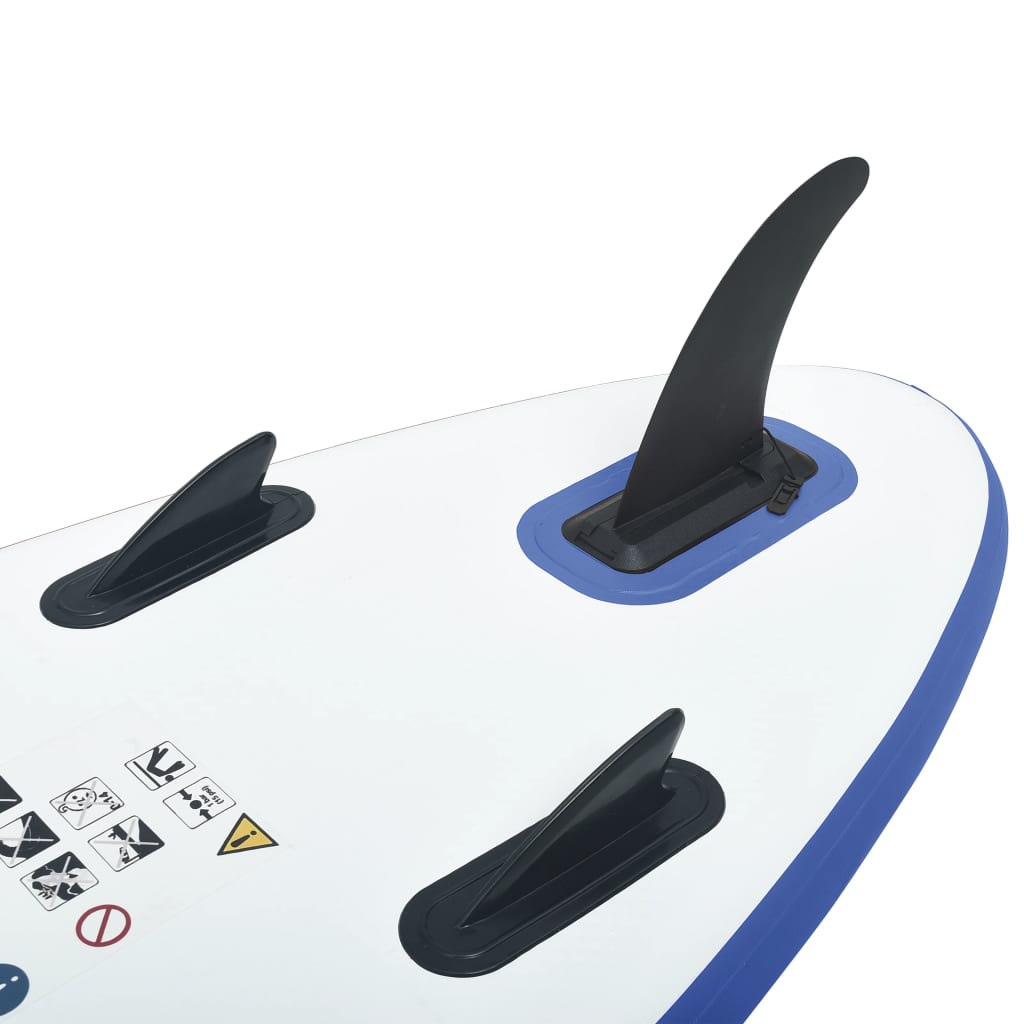 Blue and White Inflatable Paddleboard Set R428