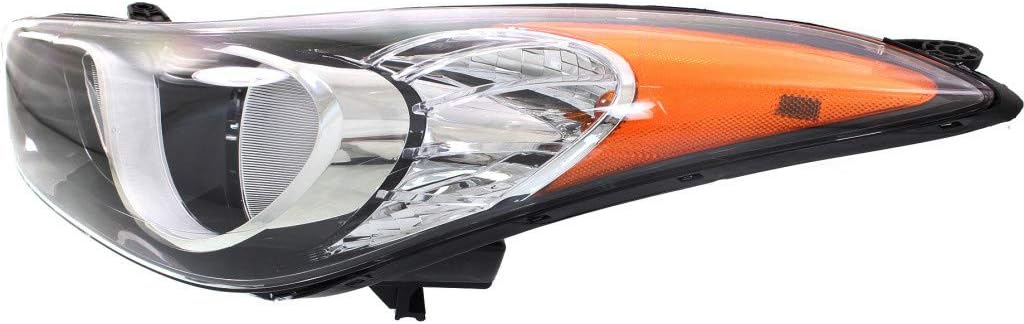 Hyundai Elantra Headlight 2011 2012 2013 Pair Black Housing K97608