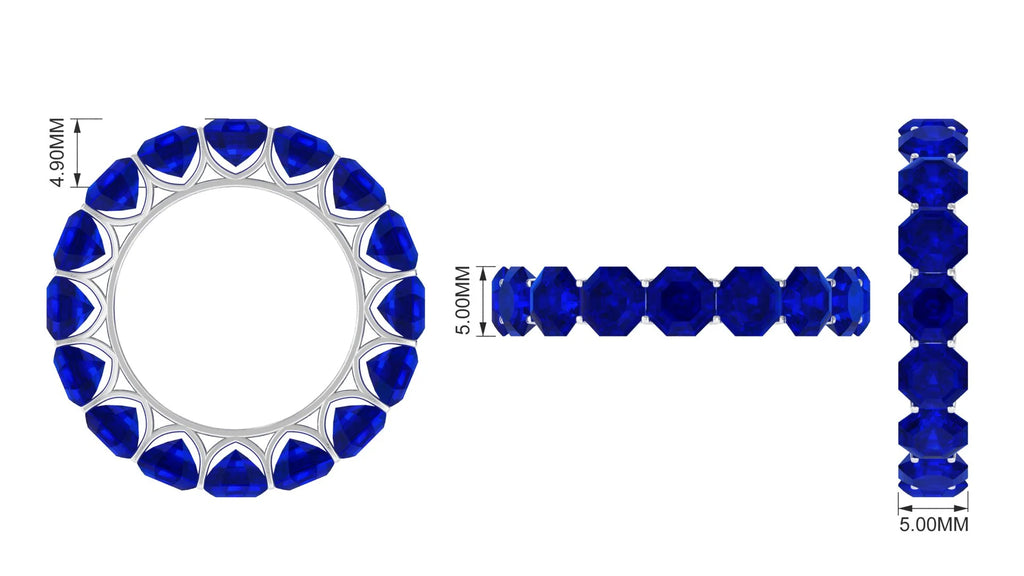 925 Sterling Silver Blue Sapphire Full Eternity Ring T10669