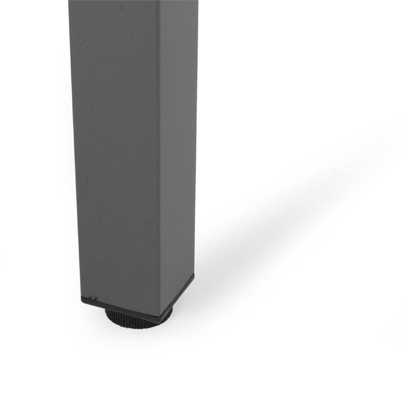 Outdoor Tempered Glass Top Aluminum Dining Table in Gray W149