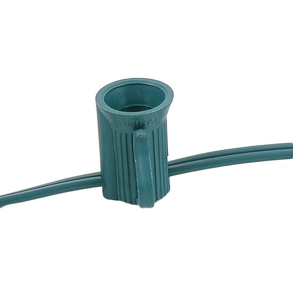 250 Foot C7 Christmas Stringer Bulk Reel, Green Wire, Candelabra Base X977