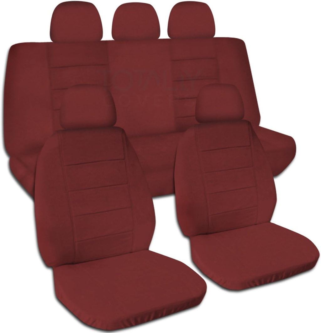 Charcoal Solid Color Car Seat Covers with 5 Headrest Covers D210
