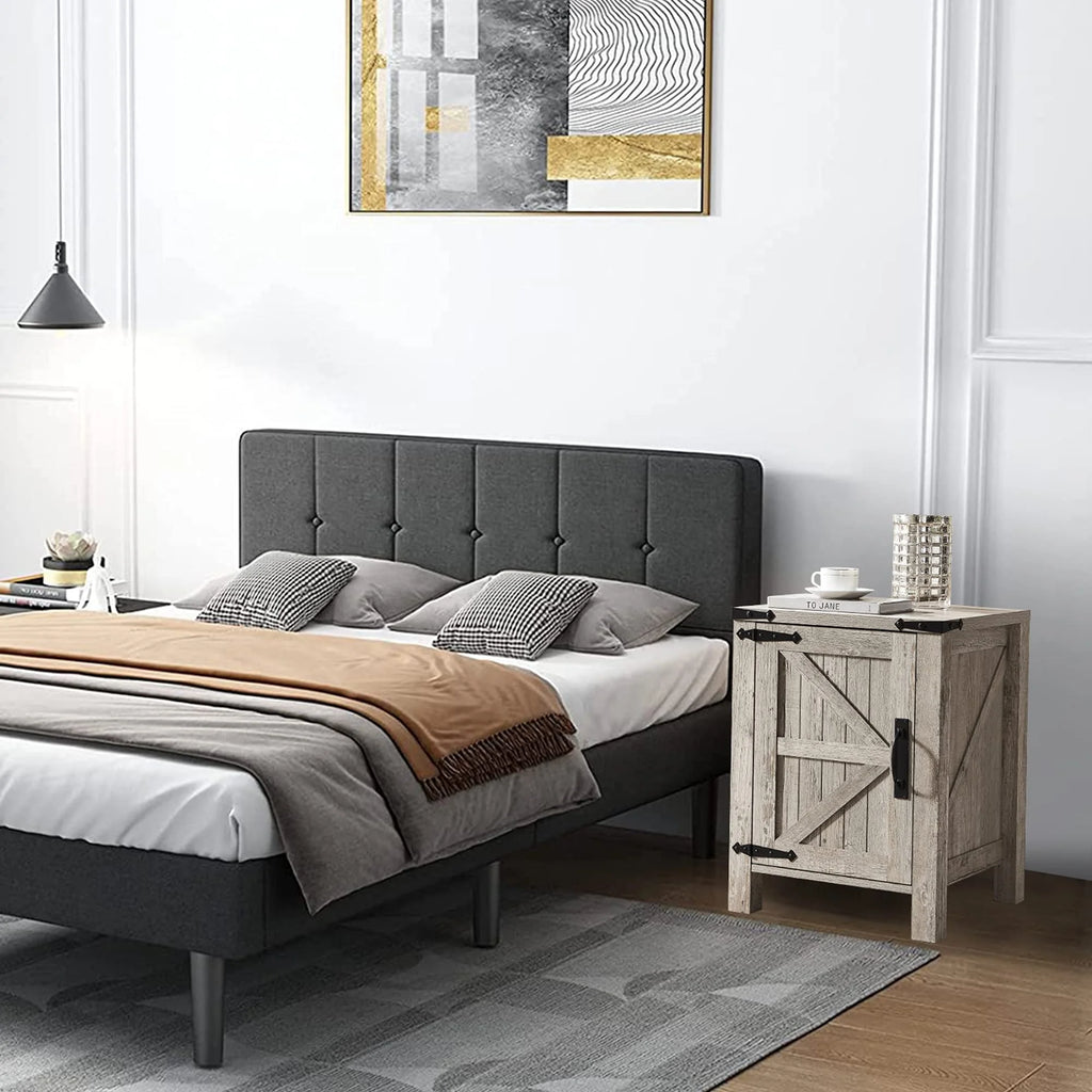 Farmhouse Square End Side Table with Charging Station S7676