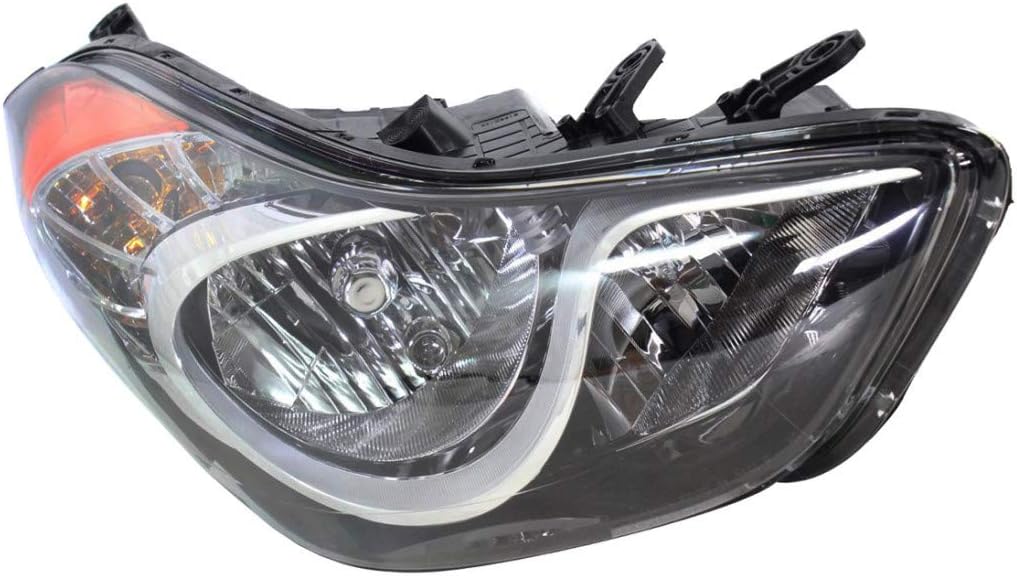 Hyundai Elantra Headlight 2011 2012 2013 Pair Black Housing K97608