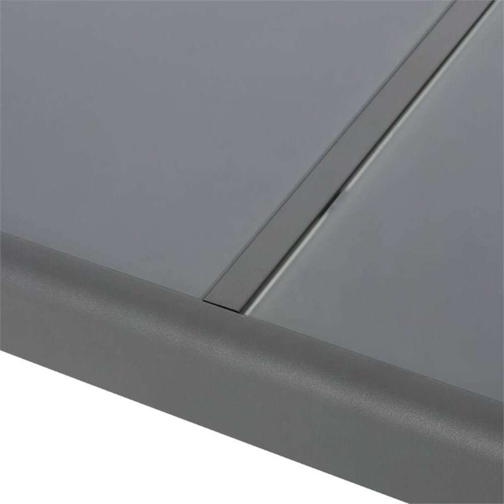 Outdoor Tempered Glass Top Aluminum Dining Table in Gray W149