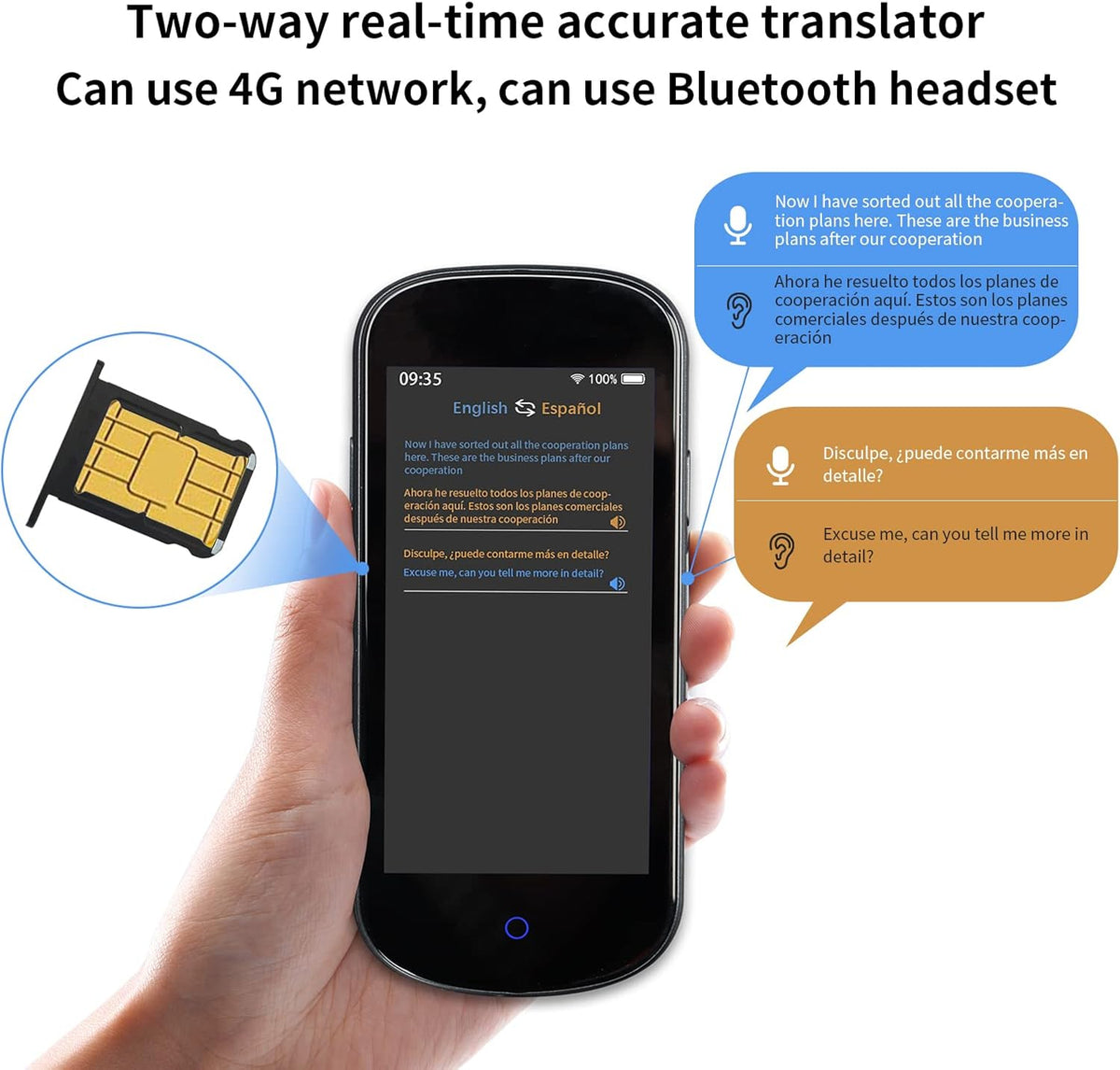 Portable Translator Device with 4.0'' HD Touch Screen F3002