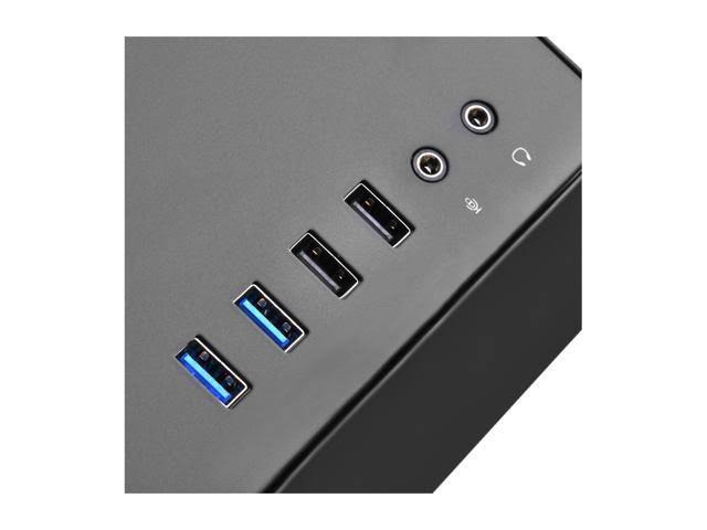 Black Computer Case with Tempered-Glass Side Panel W4369