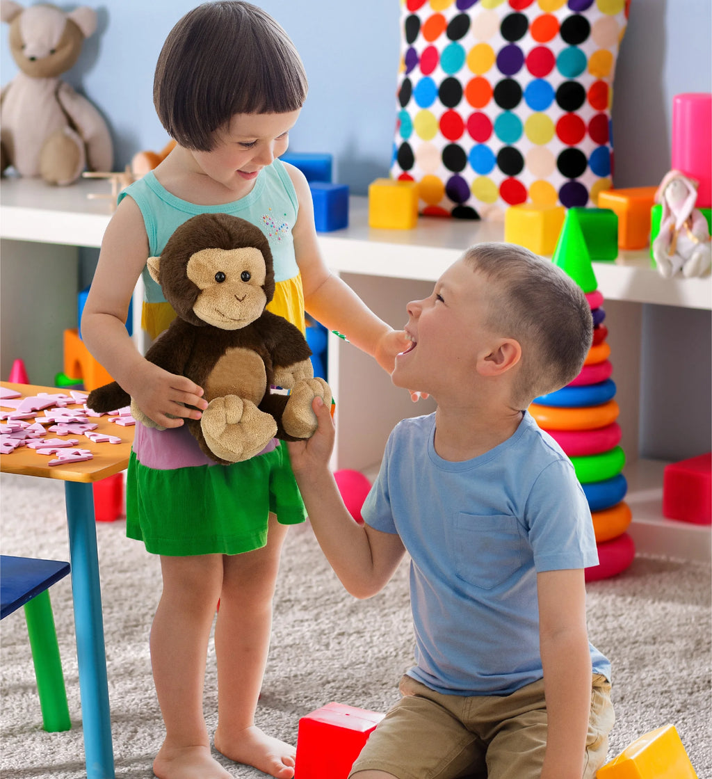 Soft Brown Plush Monkey Stuffed Animal Toy, 9 Inches F20405
