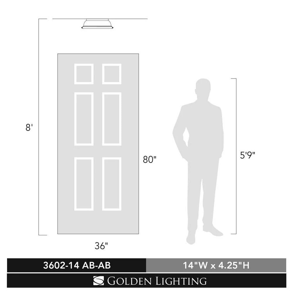 Aged Brass Flush Mount D8973