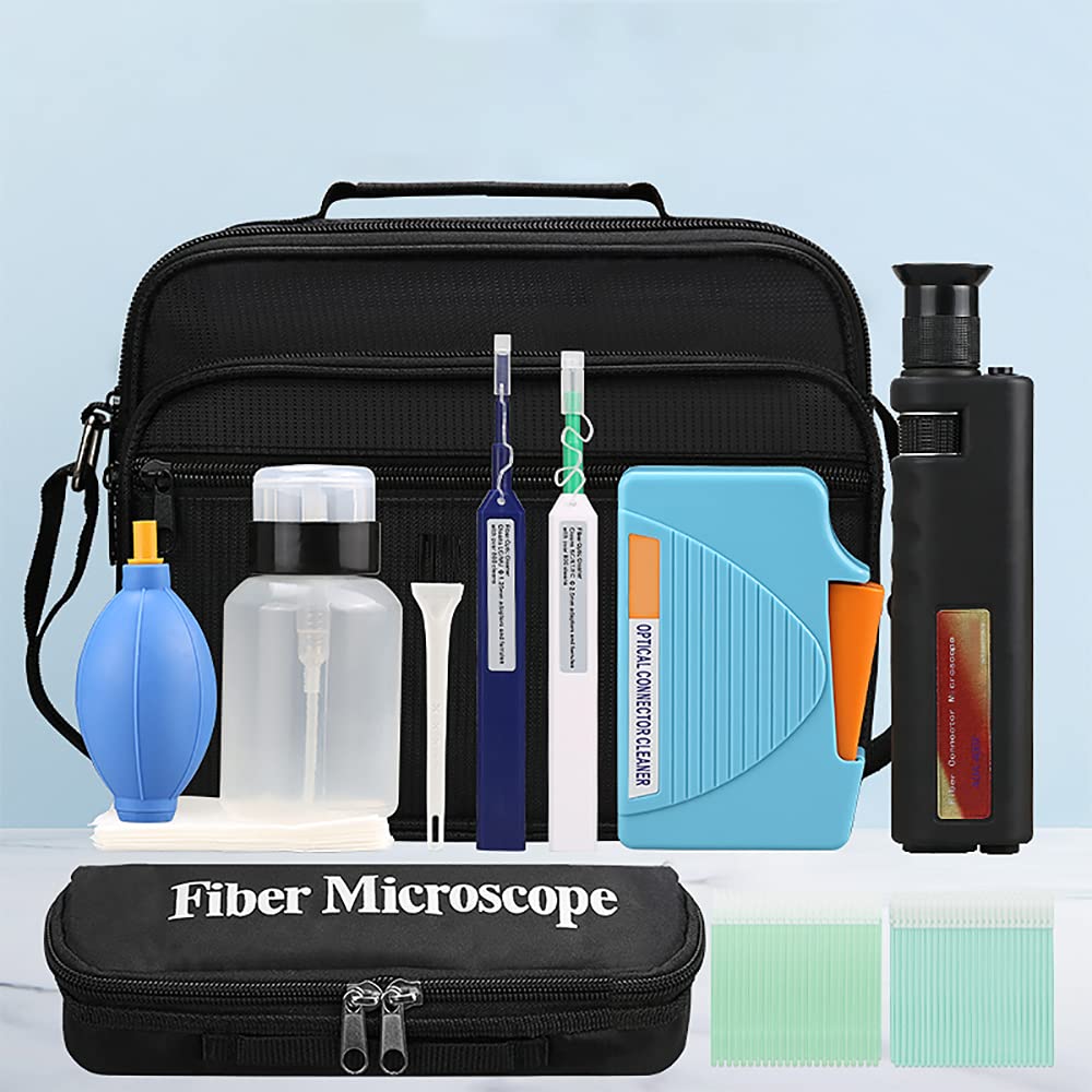 Optic Fiber Cleaning Inspection Kit with 400 Times Microscope and Cleaning Pens X85870