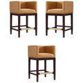 Faux Leather Barstool Set of 3 B950