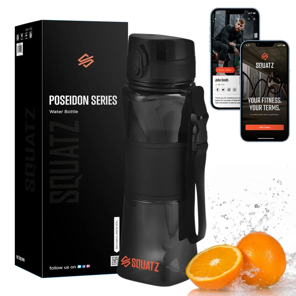 700ml Sports Water Bottle with Strainer (Black) T956522