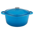 5 qt Blue Cast Iron Oval Covered Casserole X174992