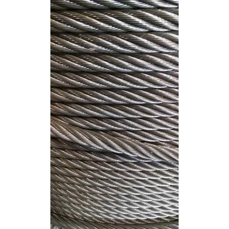 5/8 inch Bright Wire Rope Steel Cable IWRC 6x26 (100 Feet) H710