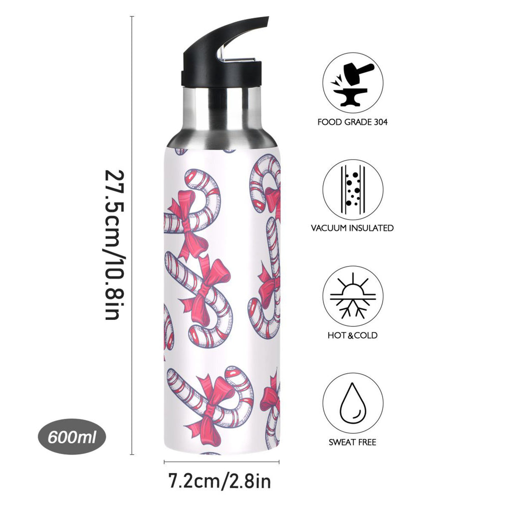 Pink Stainless Steel Insulated Water Bottle with Straw Lid K68338