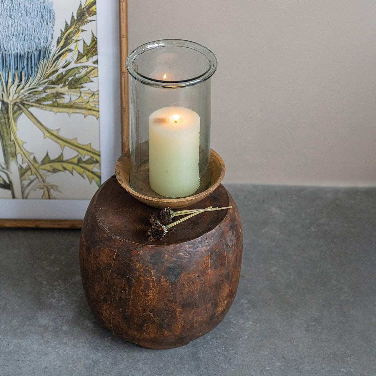 Brown Mango Wood Pedestal T868