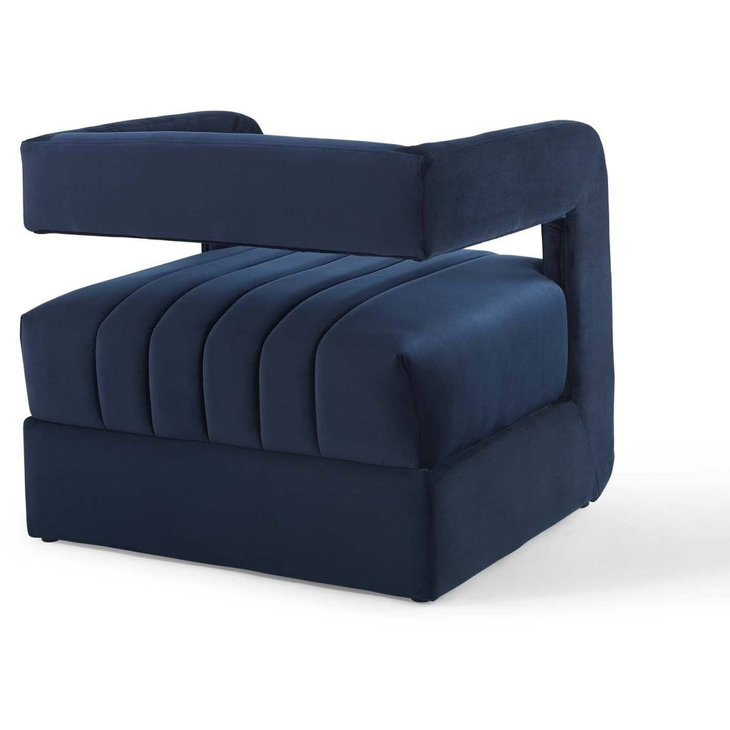 Midnight Blue Tufted Velvet Accent Armchair R31038