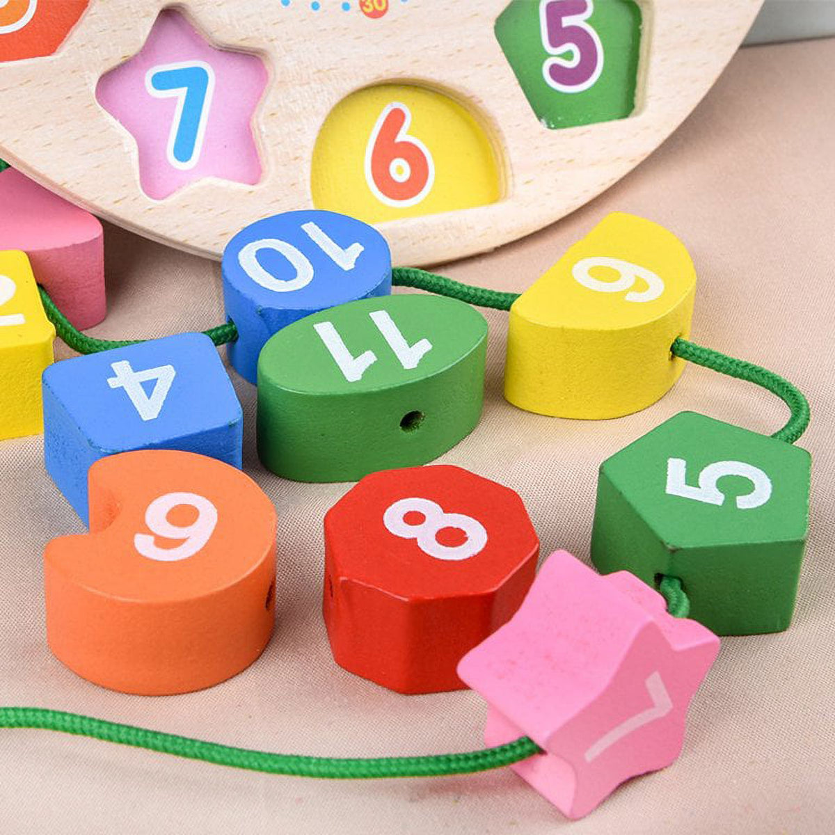 Wooden Shape Color Sorting Clock Toy Number Blocks Puzzle Stacking Sorter Jigsaw Early Learning Educational Toy O230201