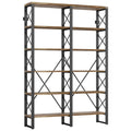 Industrial Bookshelf Double Wide 6-Tier Open Bookcase V53760