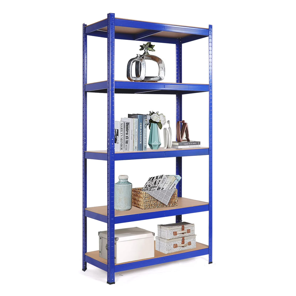 5 Tier Heavy Duty Metal Storage Shelving Unit, Blue C65343