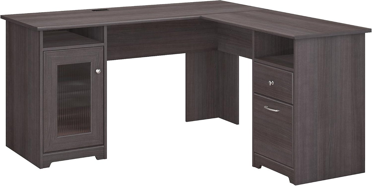 Linen White Oak L Shape Desk Q375747