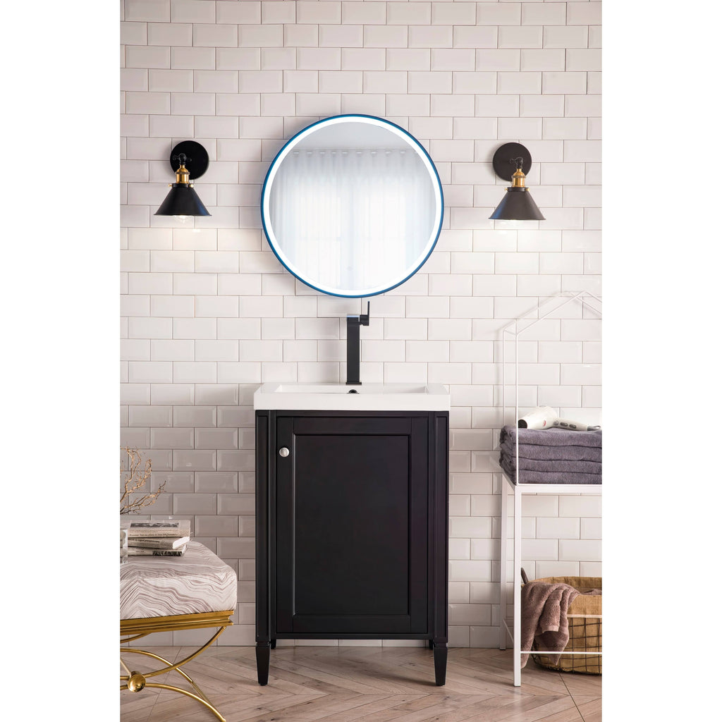 Glossy White Single Vanity Cabinet A205615