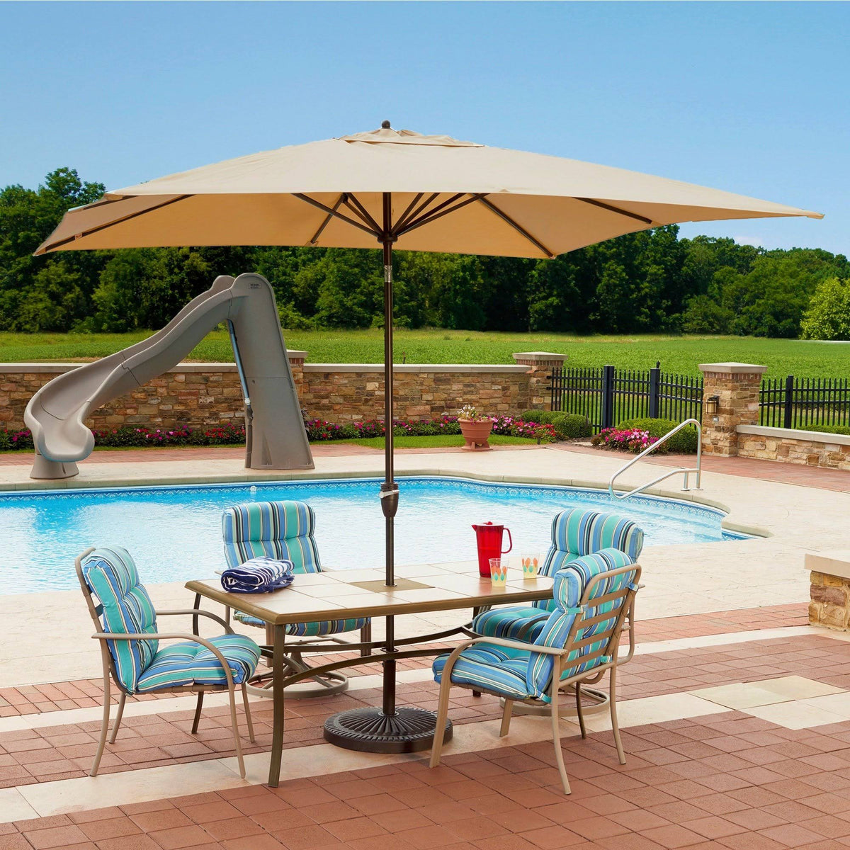 Stone Rectangular Market Umbrella C657