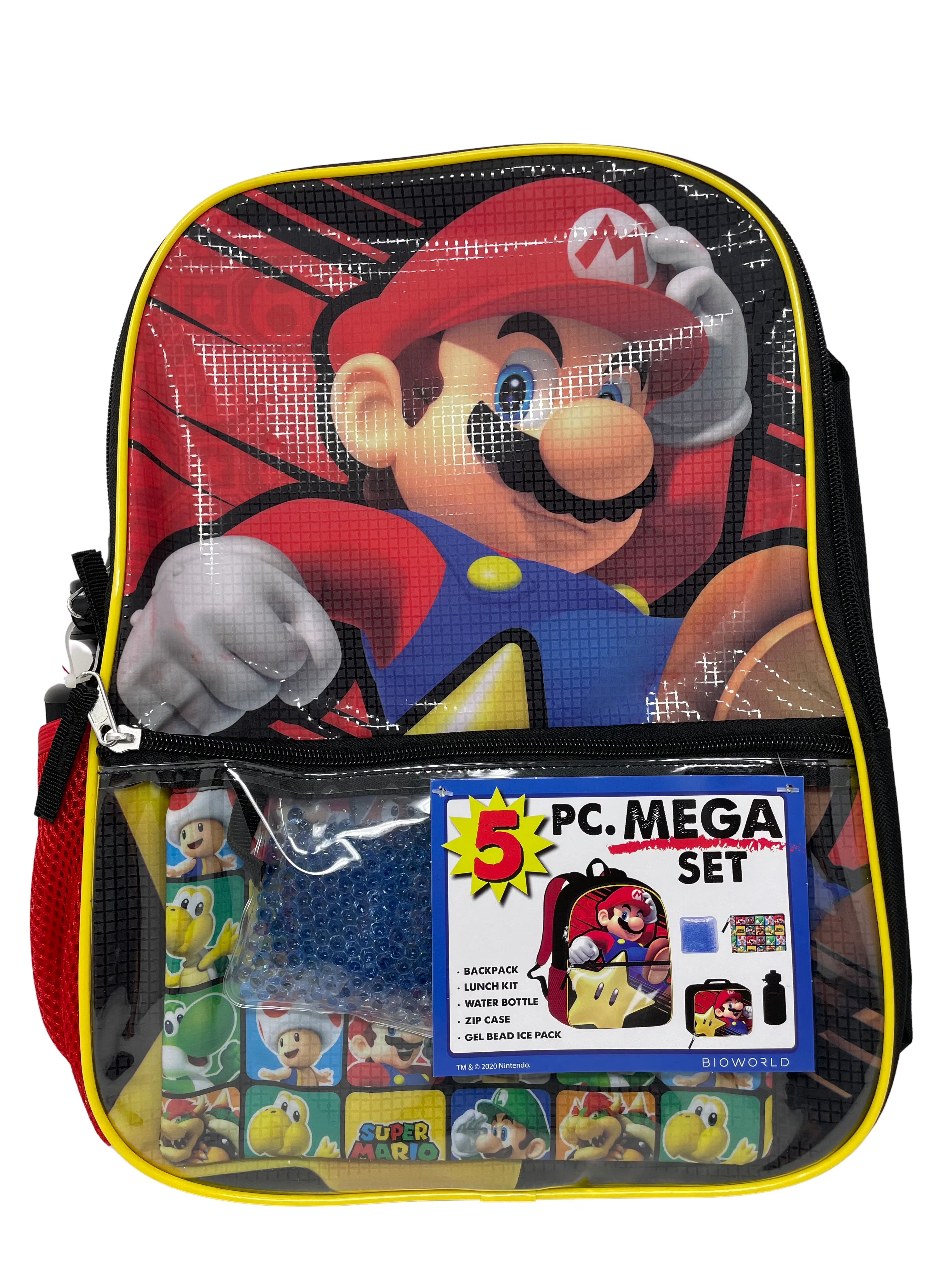 5pc Backpack Set with Lunch Bag, Ice Pack, Case, Water Bottle T4745