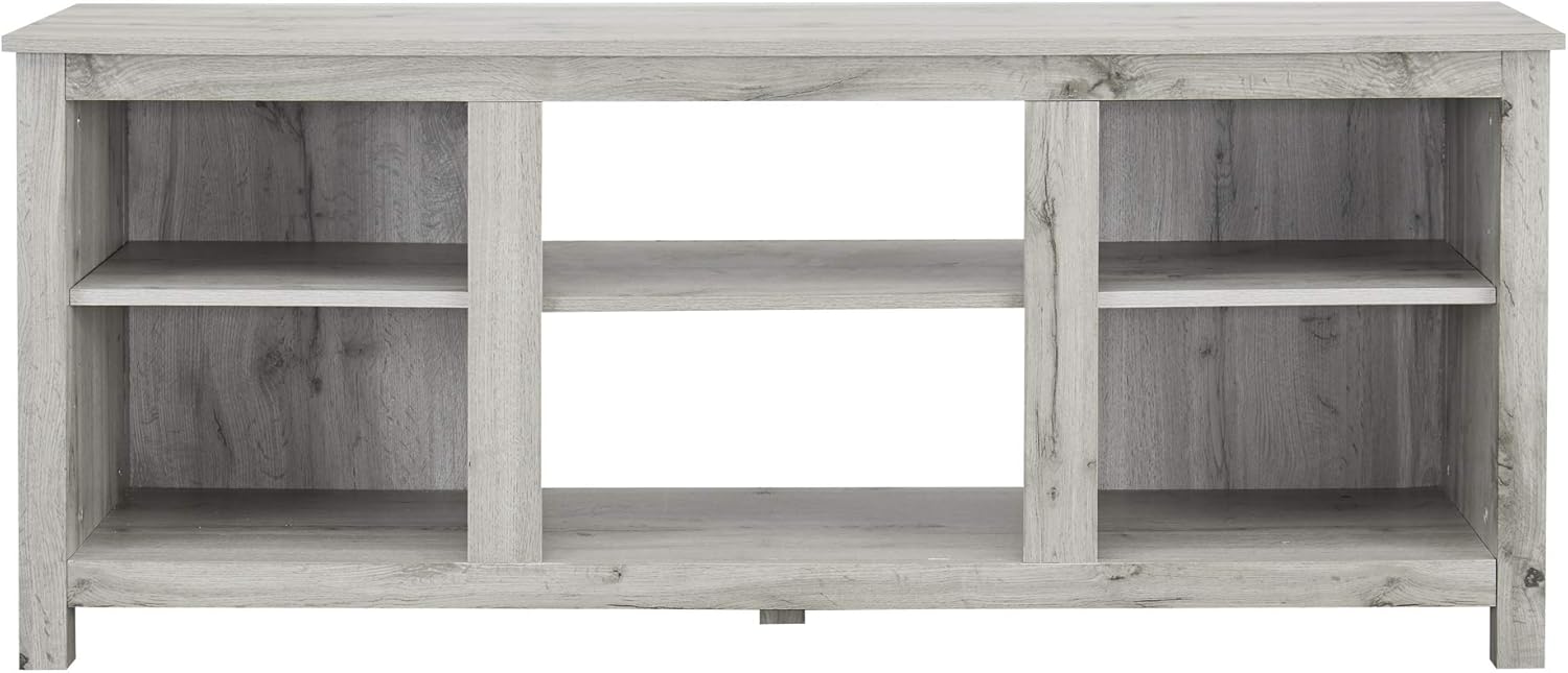 Light Grey Farmhouse Wooden TV Stand with Electric Fireplace Z766