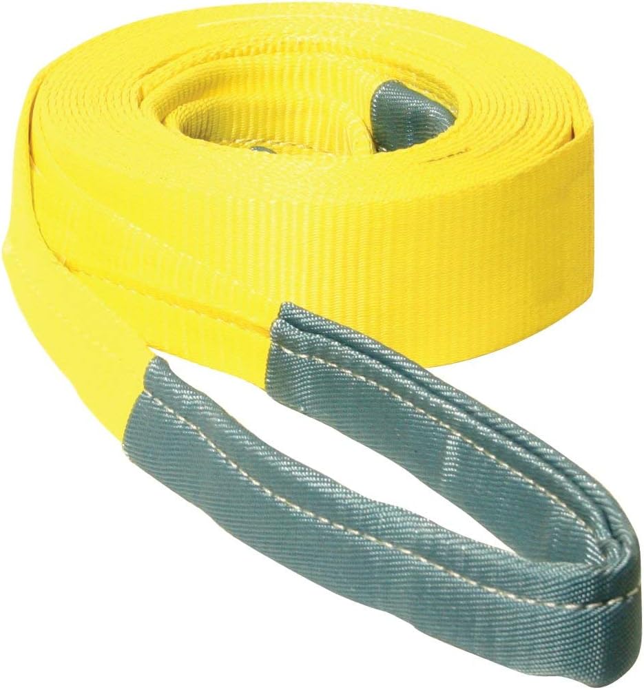 Tow Strap with Reinforced Eyes, 3 Inch x 20 Foot, 7,500 Pound Towing Capacity, Pack of 2 O8498