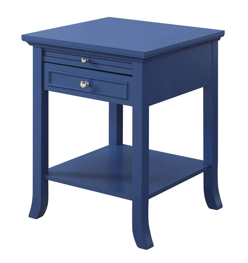 Blue End Table with Drawer and Slide C85877