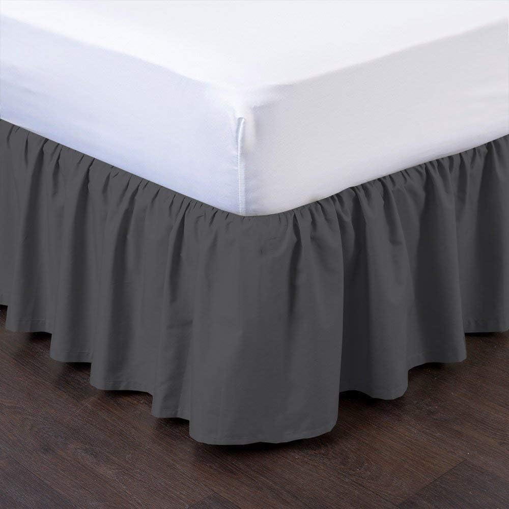 100% Cotton 800 Thread Count Ruffled Bed Skirt (Cal King, Royal Blue) 12 Inch Drop K5180