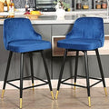 Gray Velvet Swivel Counter Height Stools with Back K63921