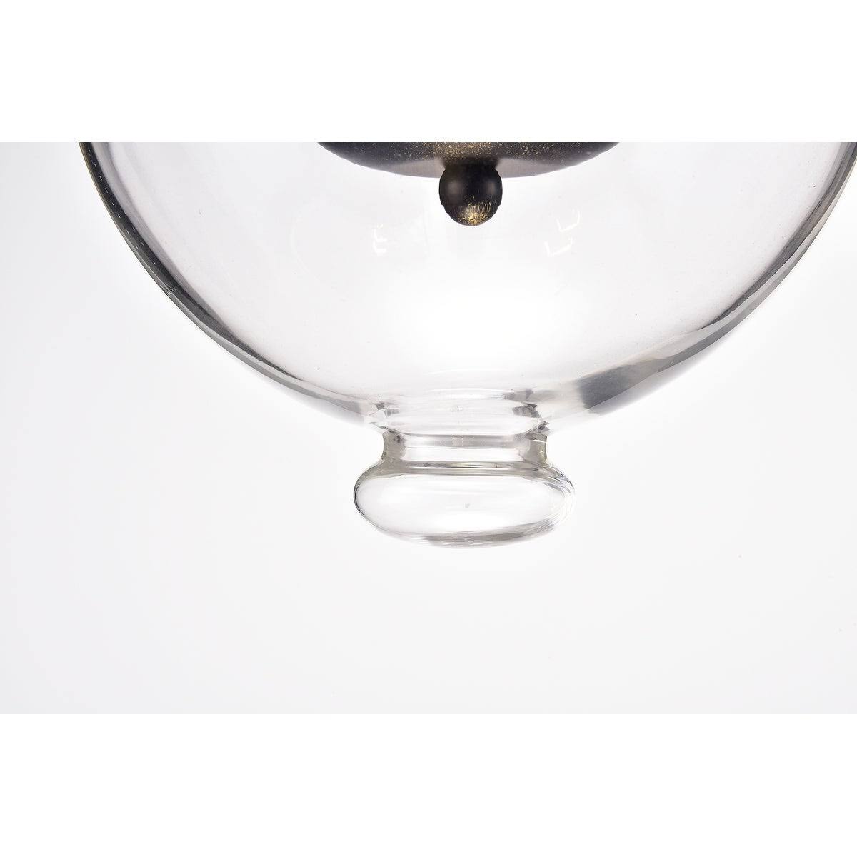 Antique Bronze 3-Light Glass Lantern Semi Flush Mount I15347