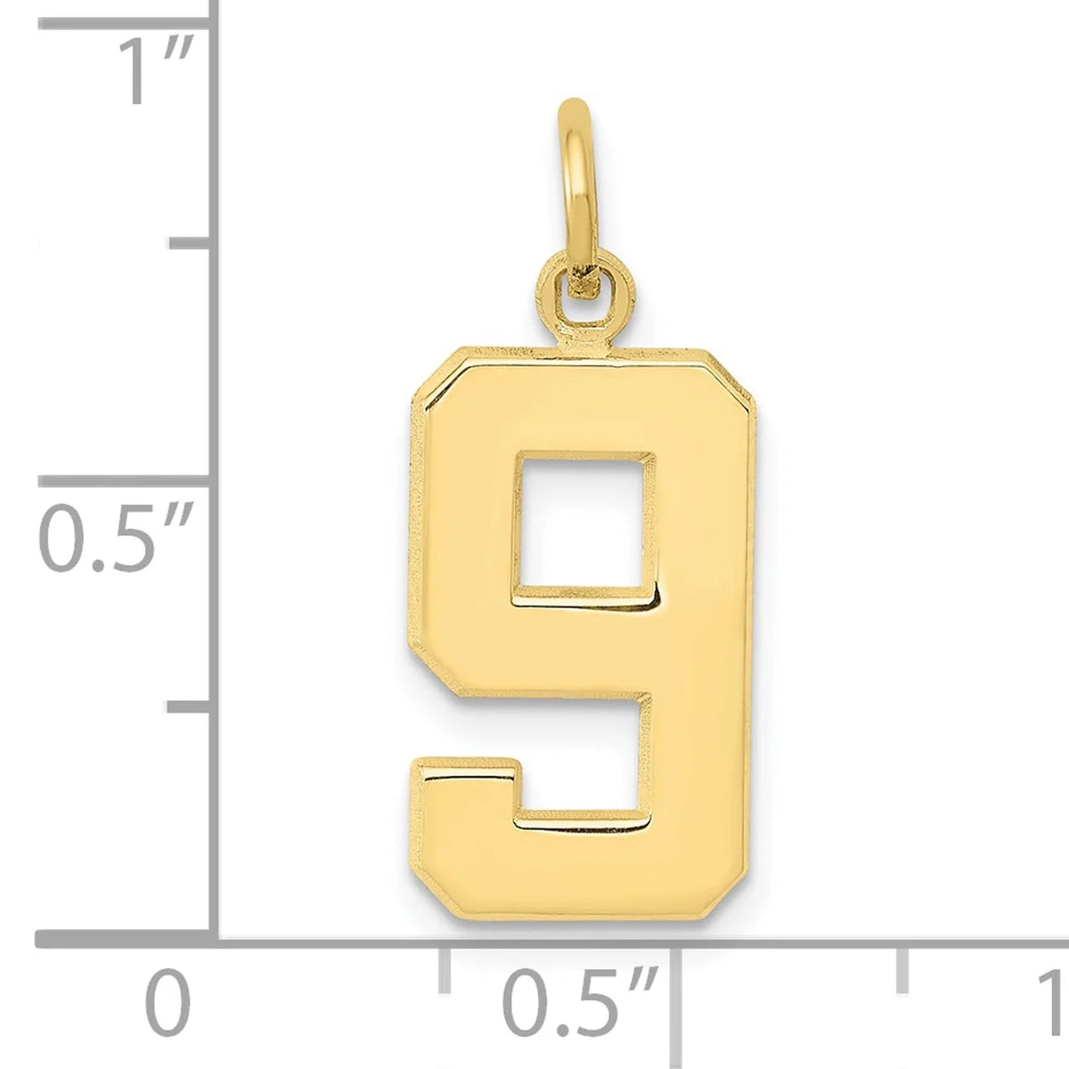 10K Yellow Gold Number 9 Pendant Charm V7382