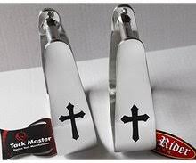 Black Cross Inlay Aluminum Saddle Stirrups R323