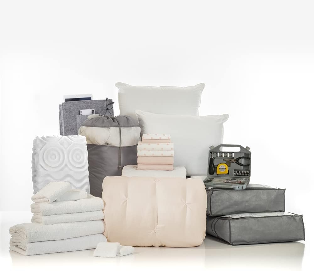 25-Piece Twin XL Washed Microfiber Bedding Bundle with Trunk V635