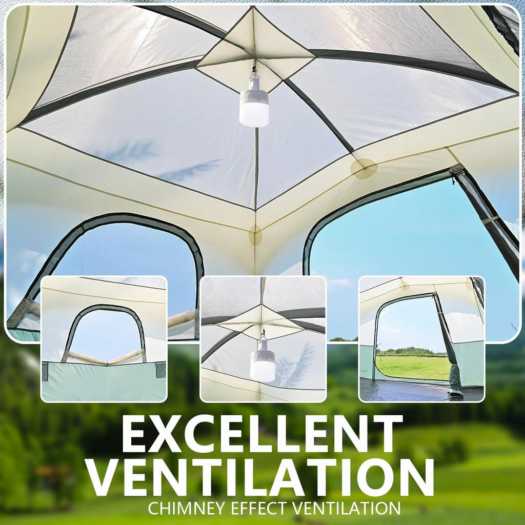 Camping Tent 4/6/8 Person Dome Tent with Rainfly, Waterproof W148