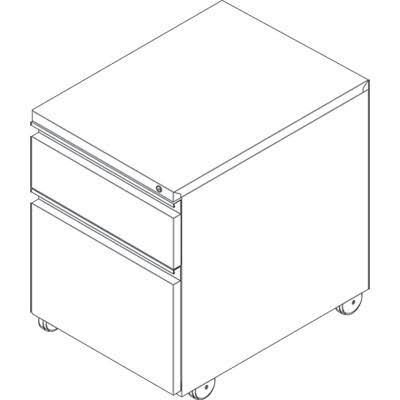Charcoal 2-Drawer Metal Pedestal Box File X299760